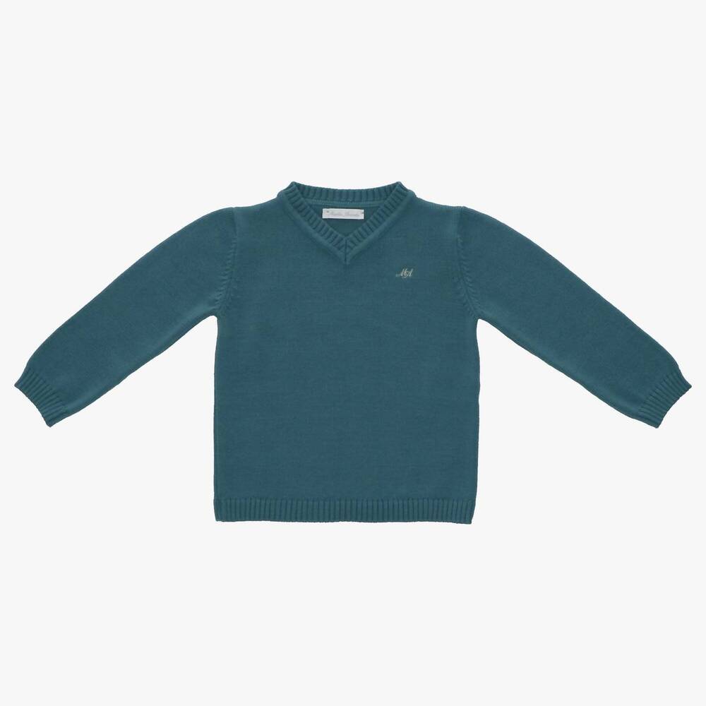 NEW MARTIN ARANDA kids' universe knit sweater in green